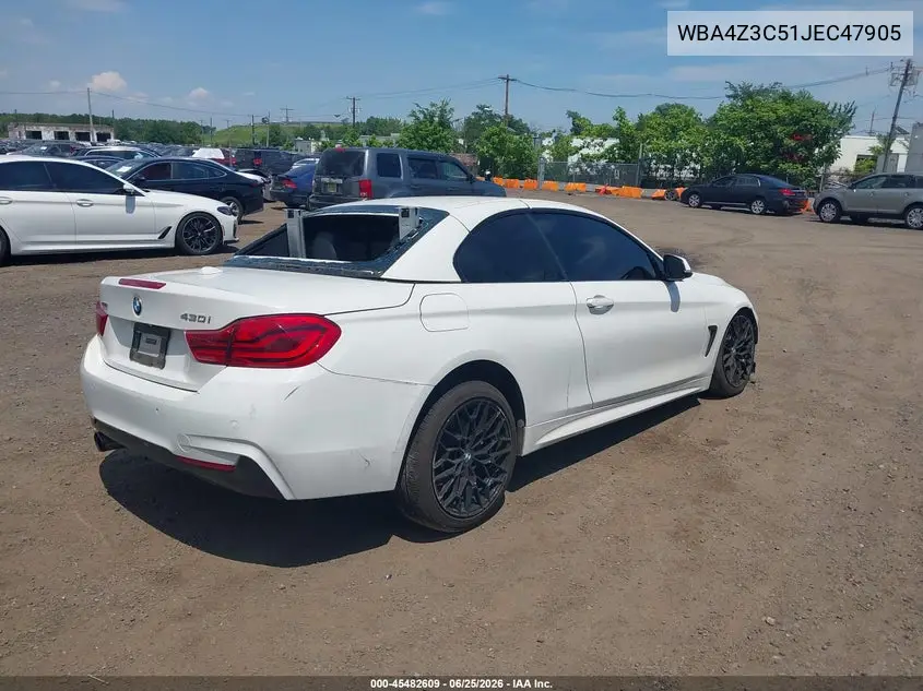 2018 BMW 430I xDrive VIN: WBA4Z3C51JEC47905 Lot: 45482609