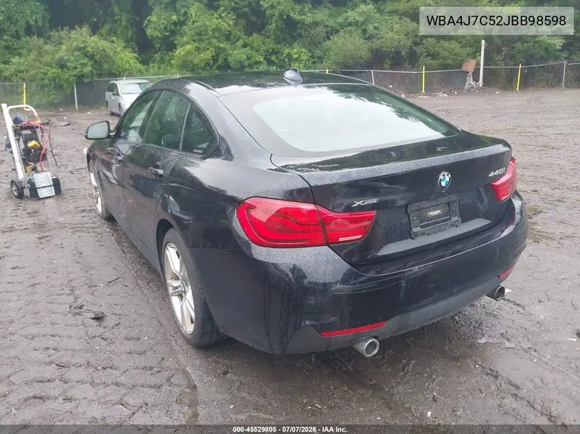 2018 BMW 440I Gran Coupe xDrive VIN: WBA4J7C52JBB98598 Lot: 45529805