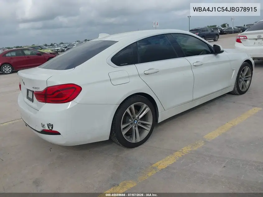 2018 BMW 430I Gran Coupe VIN: WBA4J1C54JBG78915 Lot: 45559666