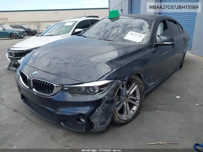 2018 BMW 440I Gran Coupe xDrive VIN: WBA4J7C57JBH15569 Lot: 45572720