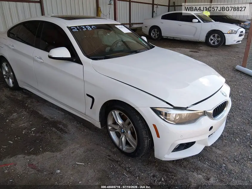 2018 BMW 430I Gran Coupe VIN: WBA4J1C57JBG78827 Lot: 45585716