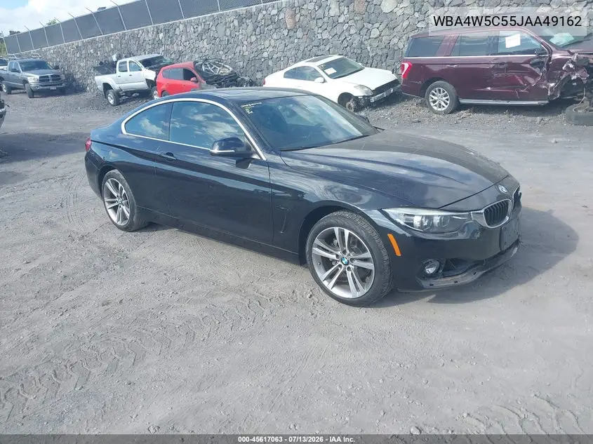 2018 BMW 430I xDrive VIN: WBA4W5C55JAA49162 Lot: 45617063