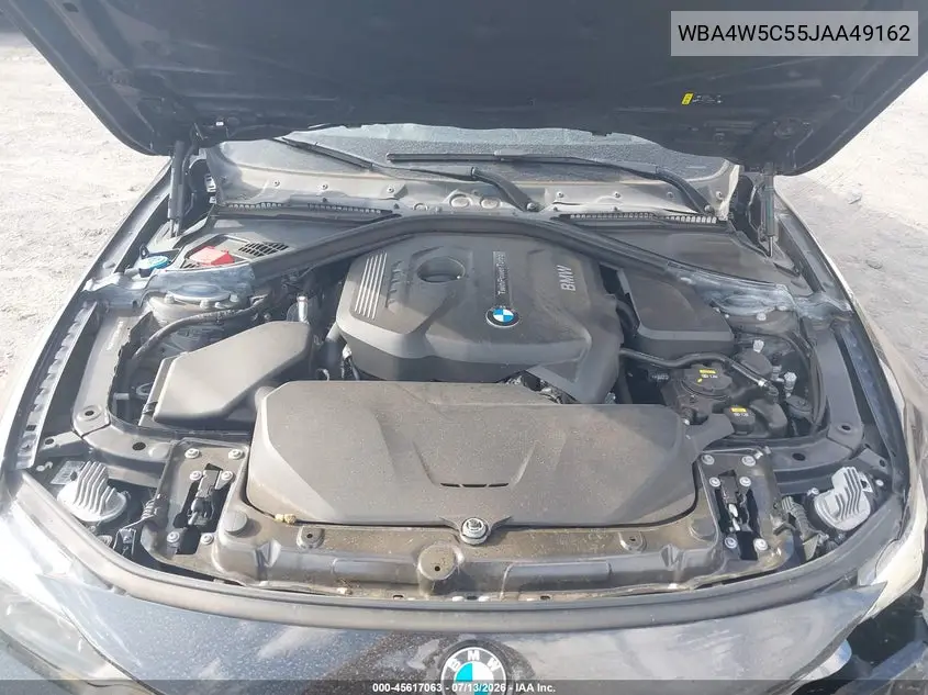 2018 BMW 430I xDrive VIN: WBA4W5C55JAA49162 Lot: 45617063