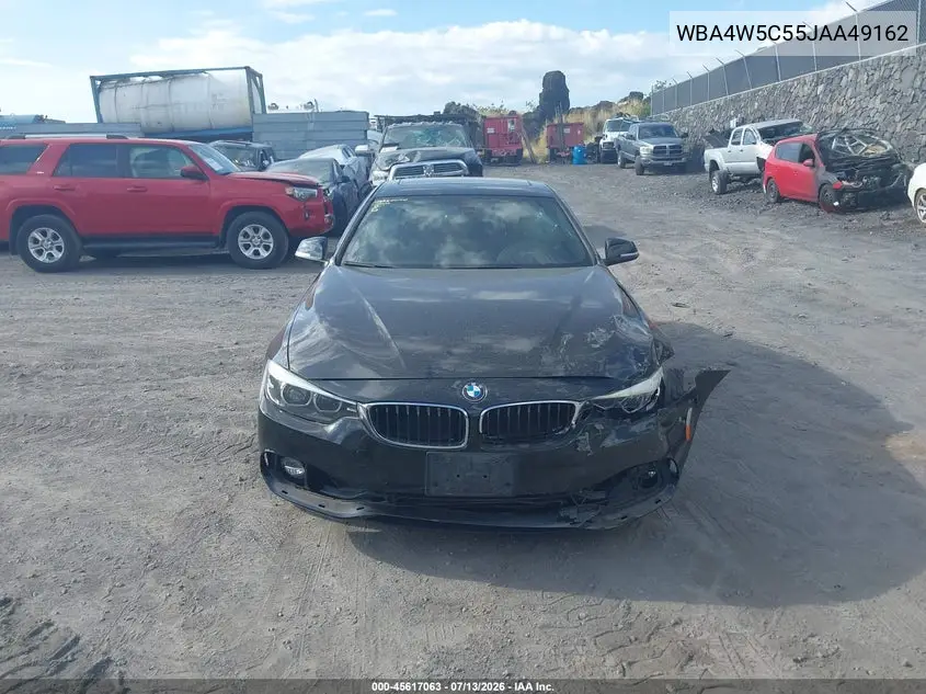 2018 BMW 430I xDrive VIN: WBA4W5C55JAA49162 Lot: 45617063