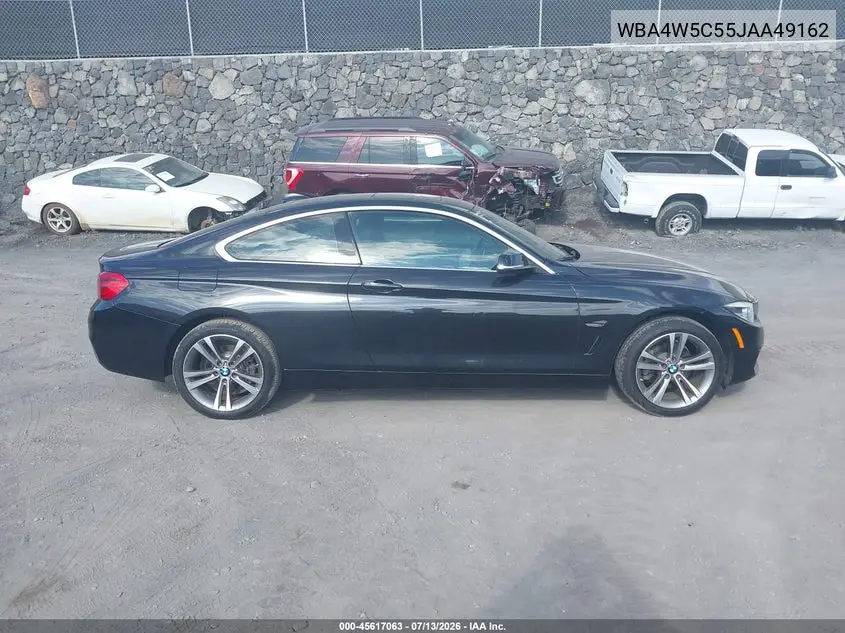 2018 BMW 430I xDrive VIN: WBA4W5C55JAA49162 Lot: 45617063