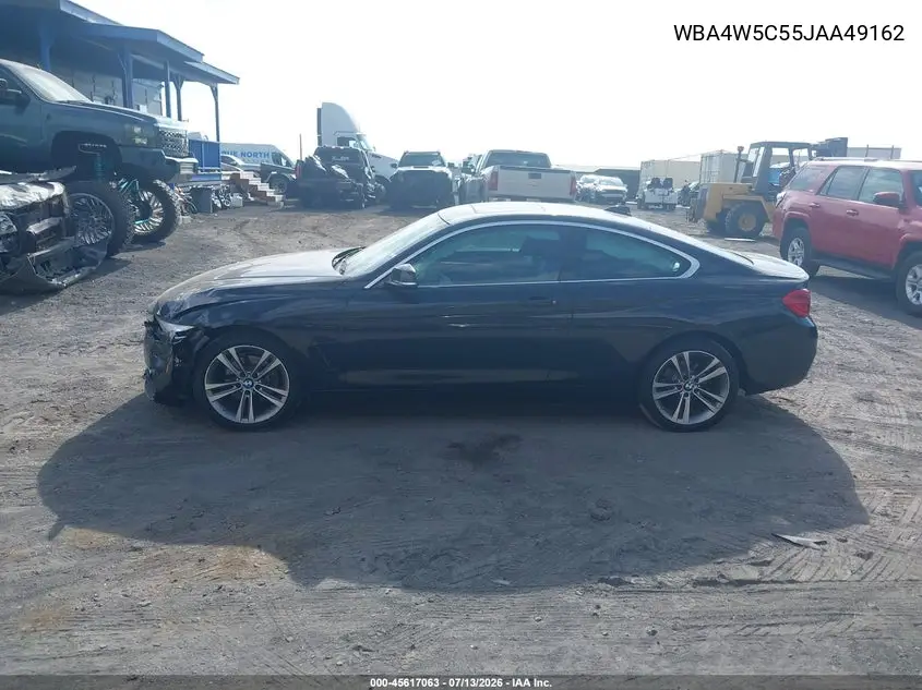 2018 BMW 430I xDrive VIN: WBA4W5C55JAA49162 Lot: 45617063
