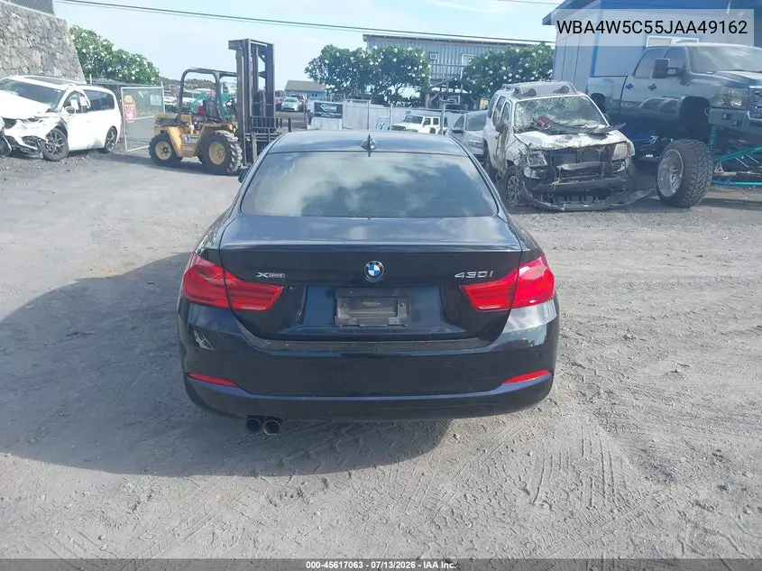 2018 BMW 430I xDrive VIN: WBA4W5C55JAA49162 Lot: 45617063
