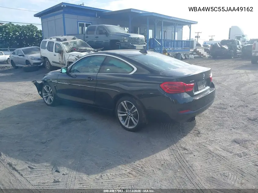 2018 BMW 430I xDrive VIN: WBA4W5C55JAA49162 Lot: 45617063
