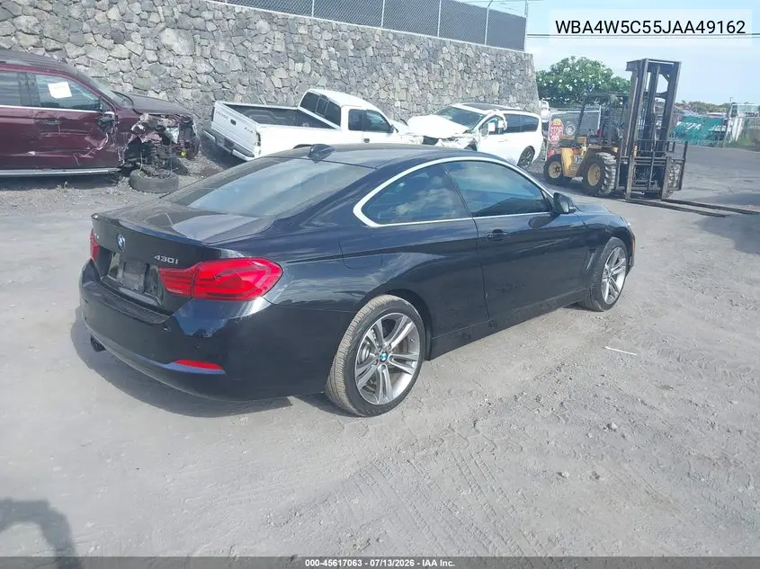 2018 BMW 430I xDrive VIN: WBA4W5C55JAA49162 Lot: 45617063
