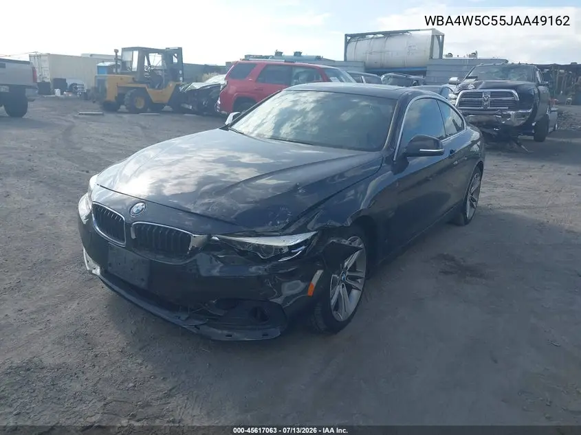 2018 BMW 430I xDrive VIN: WBA4W5C55JAA49162 Lot: 45617063