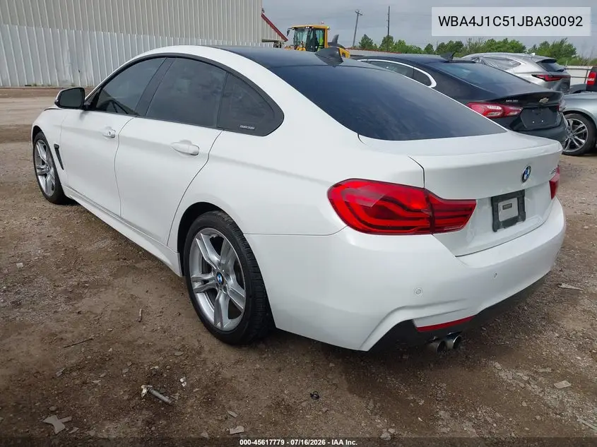 2018 BMW 430I Gran Coupe VIN: WBA4J1C51JBA30092 Lot: 45617779