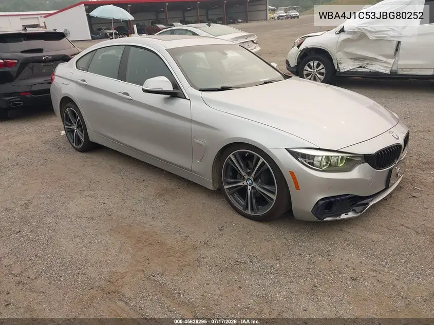 2018 BMW 430I Gran Coupe VIN: WBA4J1C53JBG80252 Lot: 45638295