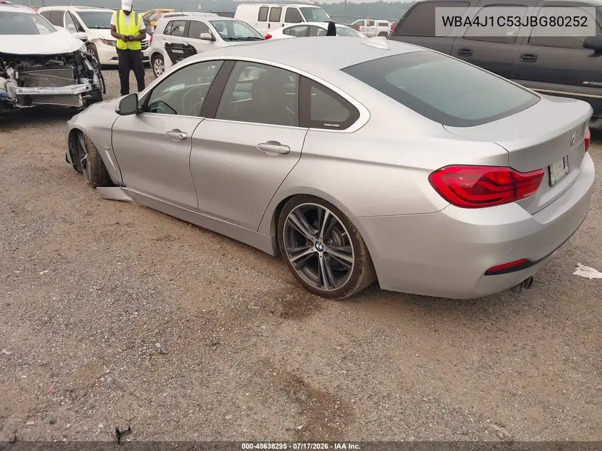 2018 BMW 430I Gran Coupe VIN: WBA4J1C53JBG80252 Lot: 45638295