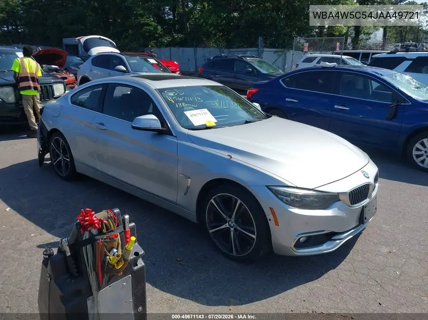 2018 BMW 430I xDrive VIN: WBA4W5C54JAA49721 Lot: 45671143