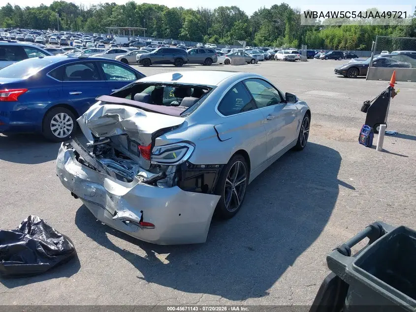 2018 BMW 430I xDrive VIN: WBA4W5C54JAA49721 Lot: 45671143