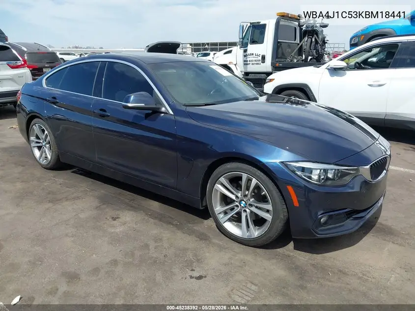 2019 BMW 430I Gran Coupe VIN: WBA4J1C53KBM18441 Lot: 45238392