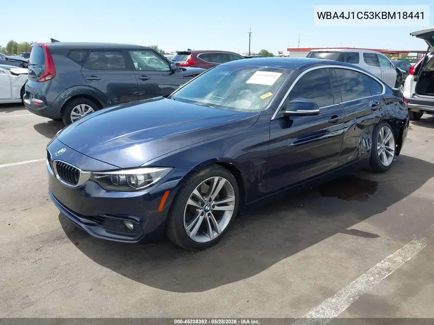 2019 BMW 430I Gran Coupe VIN: WBA4J1C53KBM18441 Lot: 45238392