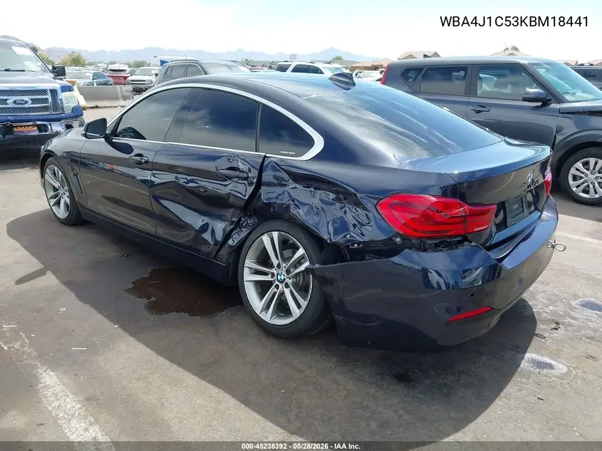 2019 BMW 430I Gran Coupe VIN: WBA4J1C53KBM18441 Lot: 45238392