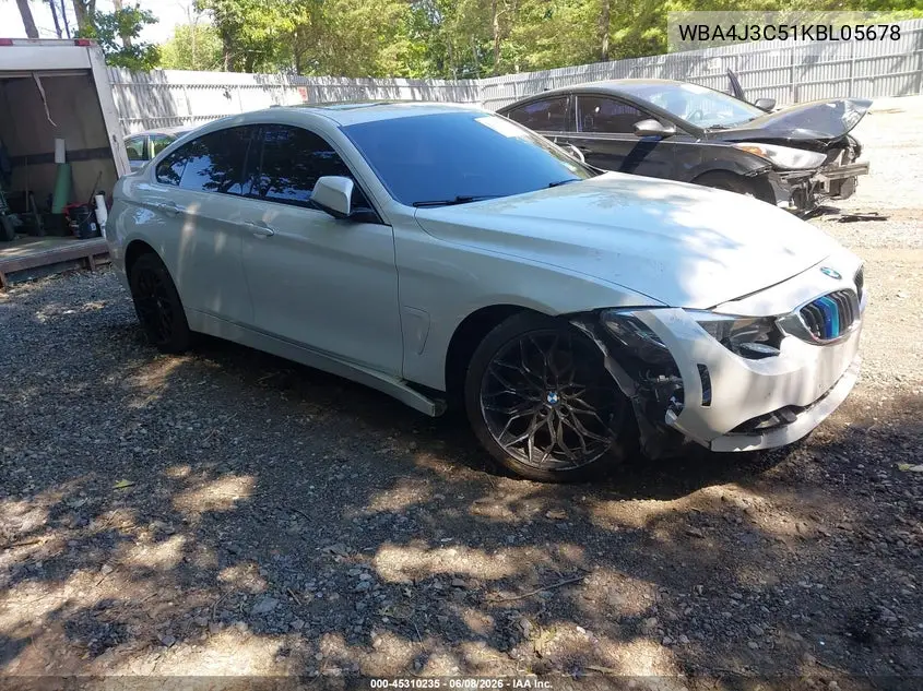 2019 BMW 430I Gran Coupe xDrive VIN: WBA4J3C51KBL05678 Lot: 45310235