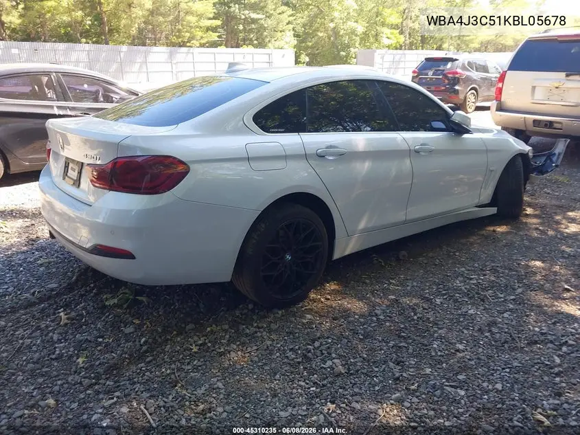 2019 BMW 430I Gran Coupe xDrive VIN: WBA4J3C51KBL05678 Lot: 45310235