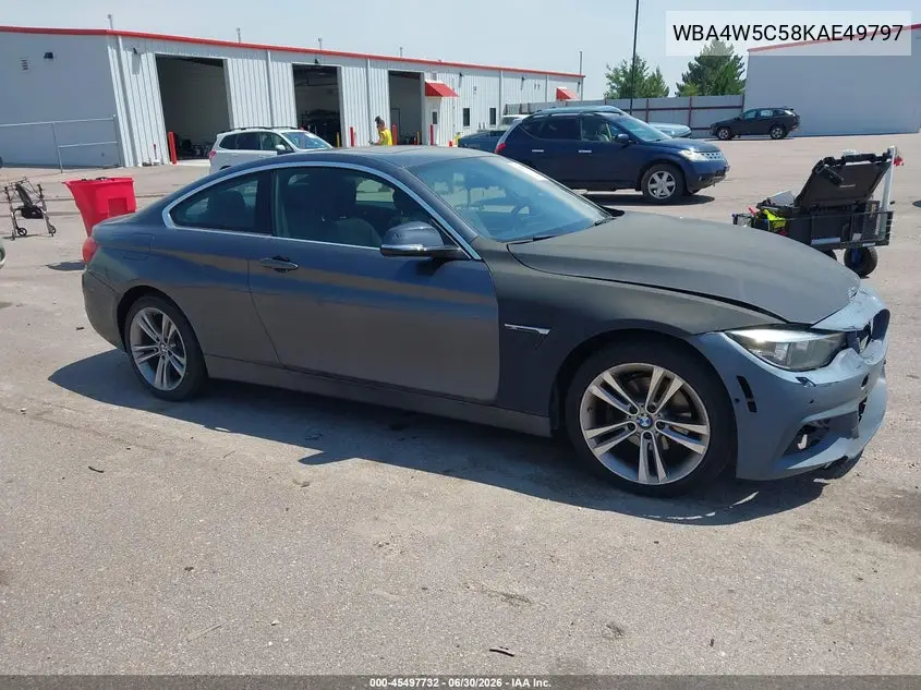 2019 BMW 430I xDrive VIN: WBA4W5C58KAE49797 Lot: 45497732