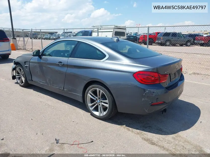 2019 BMW 430I xDrive VIN: WBA4W5C58KAE49797 Lot: 45497732