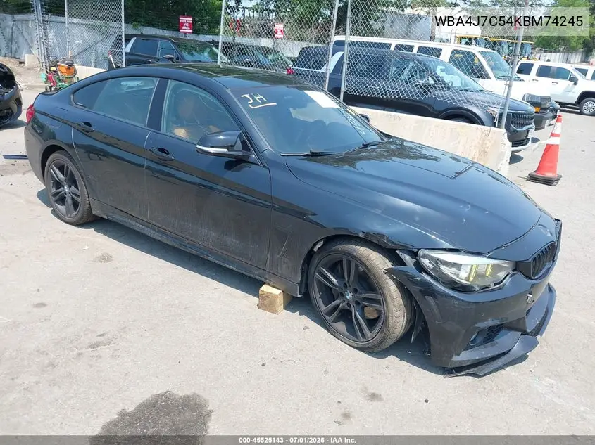 2019 BMW 440I Gran Coupe xDrive VIN: WBA4J7C54KBM74245 Lot: 45525143