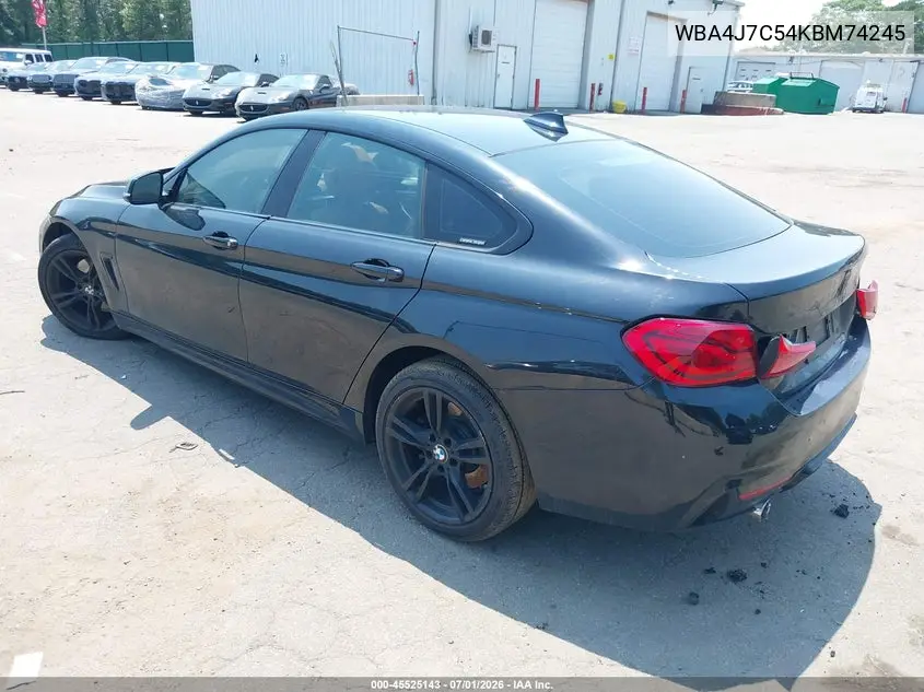 2019 BMW 440I Gran Coupe xDrive VIN: WBA4J7C54KBM74245 Lot: 45525143