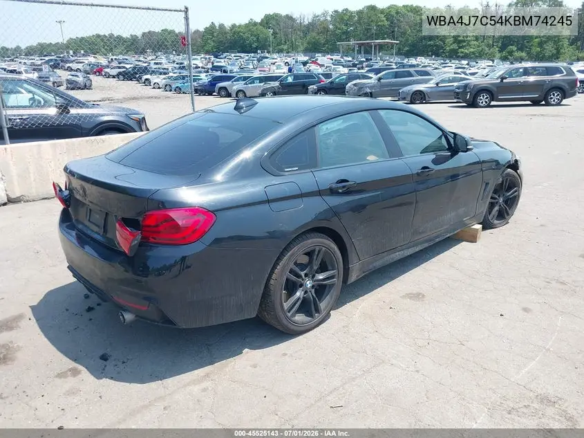 2019 BMW 440I Gran Coupe xDrive VIN: WBA4J7C54KBM74245 Lot: 45525143