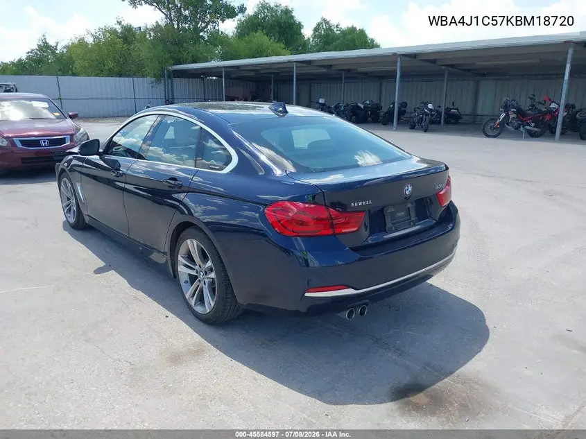 2019 BMW 430I Gran Coupe VIN: WBA4J1C57KBM18720 Lot: 45584597