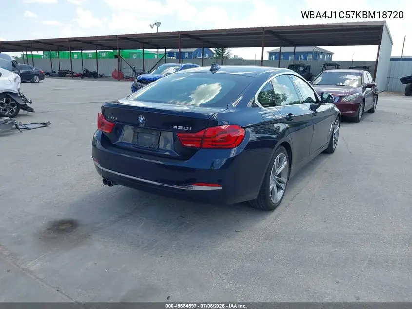 2019 BMW 430I Gran Coupe VIN: WBA4J1C57KBM18720 Lot: 45584597