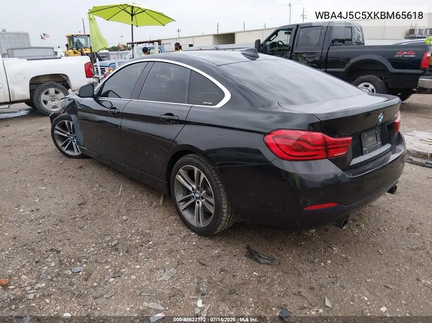 2019 BMW 440I Gran Coupe VIN: WBA4J5C5XKBM65618 Lot: 45623172