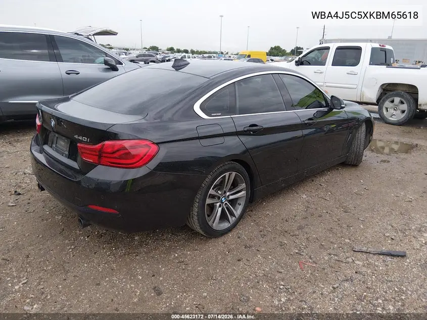 2019 BMW 440I Gran Coupe VIN: WBA4J5C5XKBM65618 Lot: 45623172