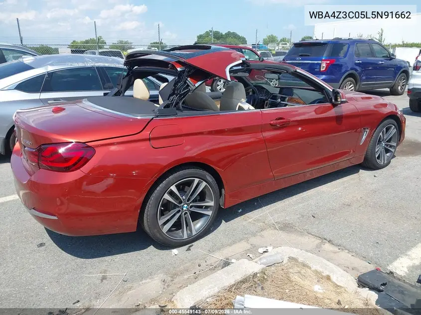2020 BMW 430I xDrive VIN: WBA4Z3C05L5N91662 Lot: 45549143