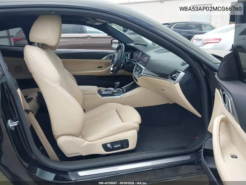 2021 BMW 430I VIN: WBA53AP02MCG66760 Lot: 45195557