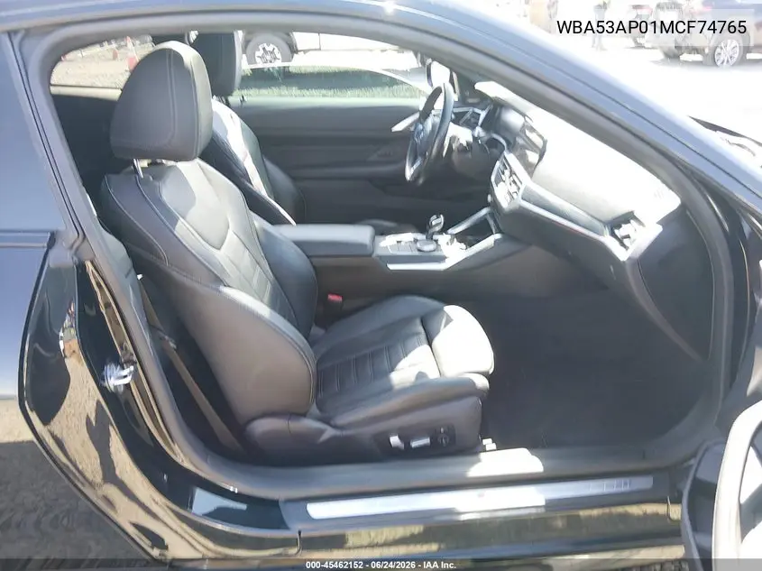2021 BMW 430I VIN: WBA53AP01MCF74765 Lot: 45462152