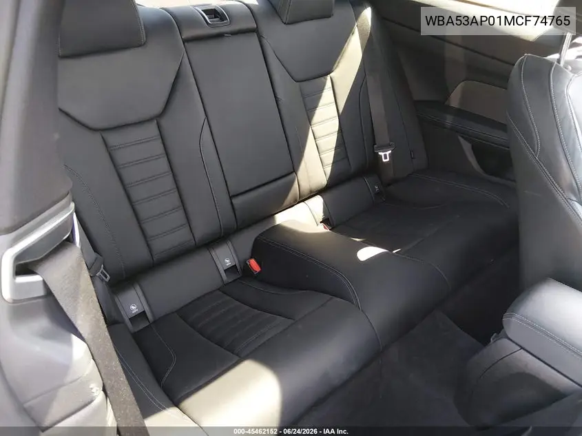 2021 BMW 430I VIN: WBA53AP01MCF74765 Lot: 45462152