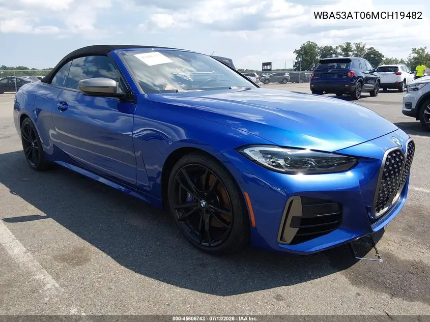 2021 BMW M440I VIN: WBA53AT06MCH19482 Lot: 45606743