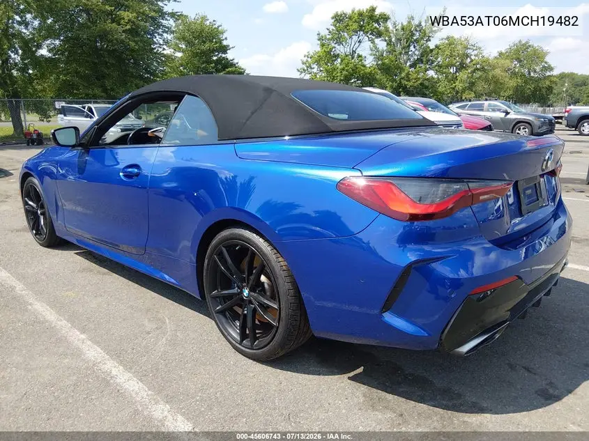 2021 BMW M440I VIN: WBA53AT06MCH19482 Lot: 45606743