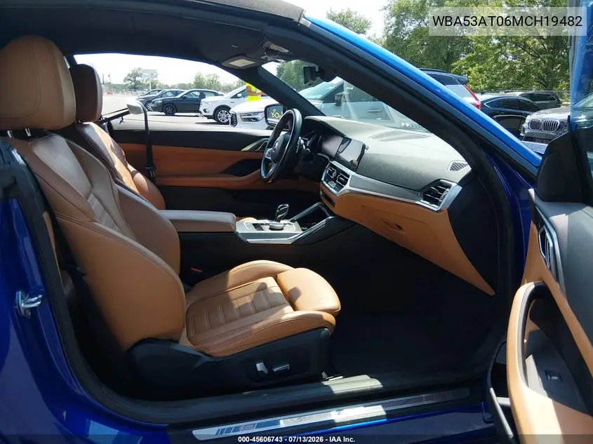 2021 BMW M440I VIN: WBA53AT06MCH19482 Lot: 45606743
