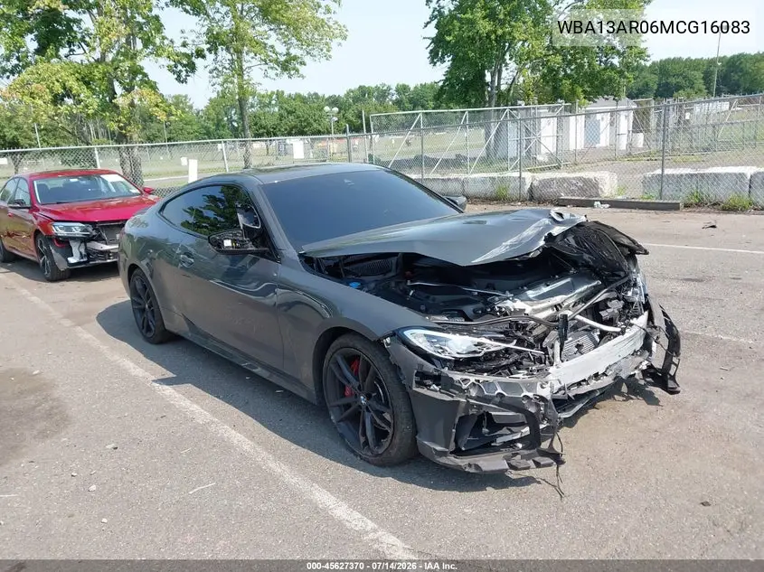 2021 BMW M440I xDrive VIN: WBA13AR06MCG16083 Lot: 45627370