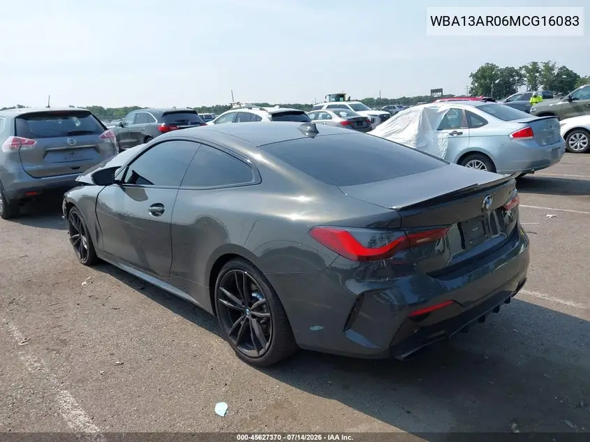 2021 BMW M440I xDrive VIN: WBA13AR06MCG16083 Lot: 45627370