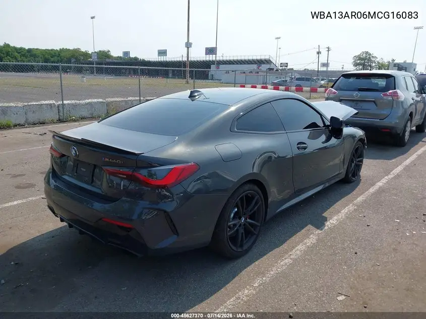 2021 BMW M440I xDrive VIN: WBA13AR06MCG16083 Lot: 45627370