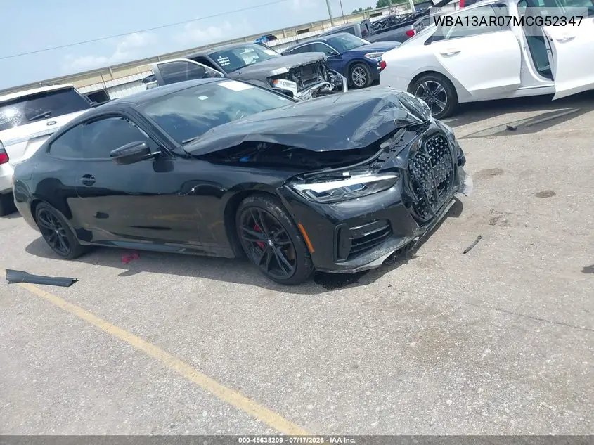 2021 BMW M440I xDrive VIN: WBA13AR07MCG52347 Lot: 45638209