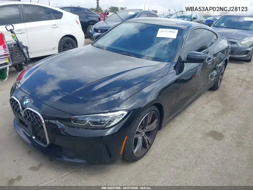 2022 BMW 430I VIN: WBA53AP02NCJ28123 Lot: 45227068