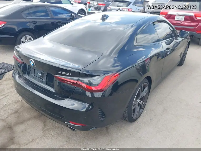 2022 BMW 430I VIN: WBA53AP02NCJ28123 Lot: 45227068