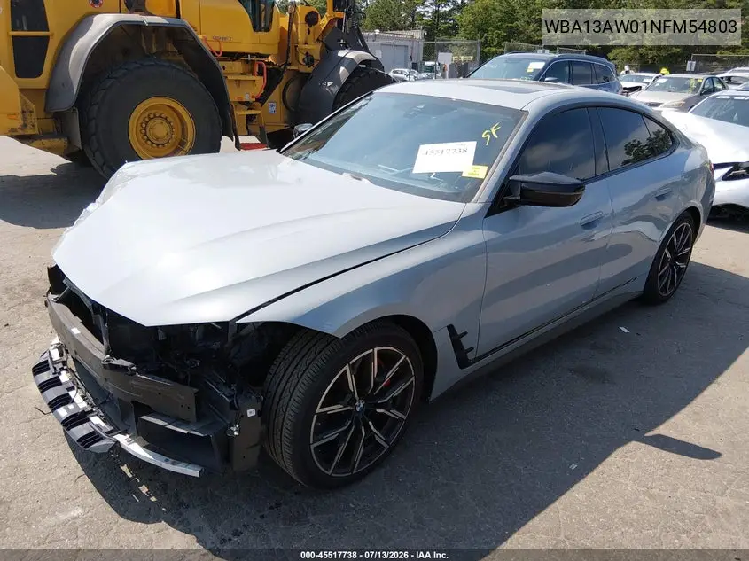 2022 BMW M440I Gran Coupe xDrive VIN: WBA13AW01NFM54803 Lot: 45517738