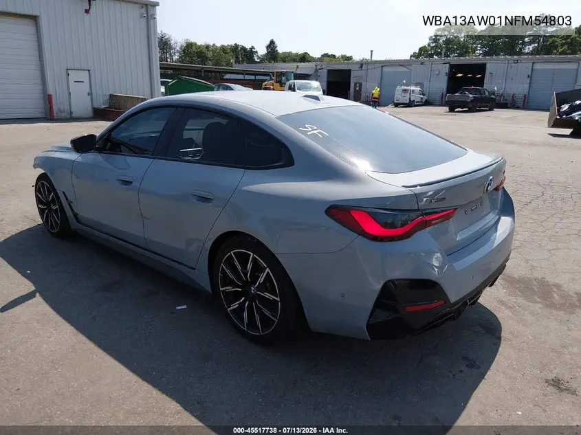 2022 BMW M440I Gran Coupe xDrive VIN: WBA13AW01NFM54803 Lot: 45517738