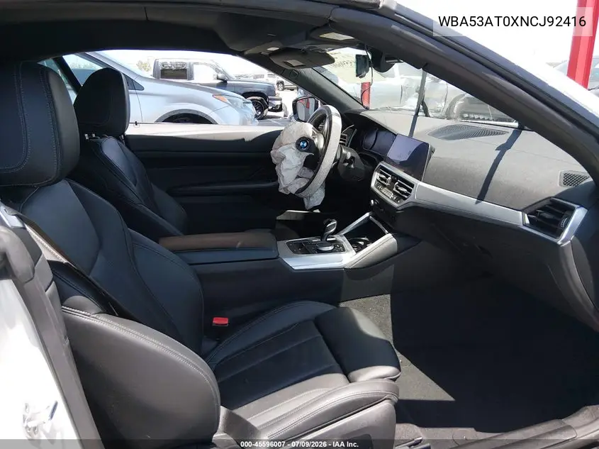 2022 BMW M440I VIN: WBA53AT0XNCJ92416 Lot: 45596007