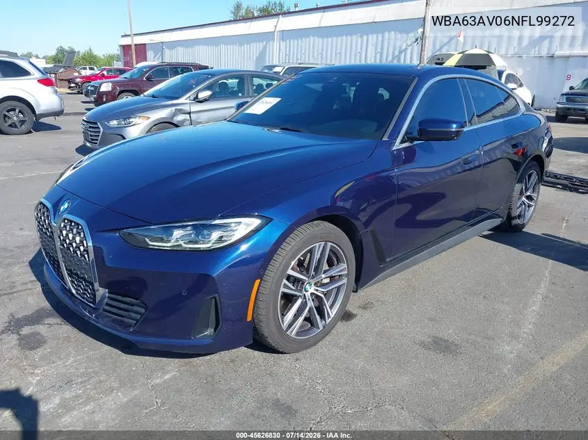 2022 BMW 430I Gran Coupe VIN: WBA63AV06NFL99272 Lot: 45626830